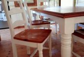 Solid Timber Wooden Dining Setting Suite Table and Six Chairs