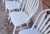 White Colonial Vintage Timber Wooden Chairs Set of 6 $150