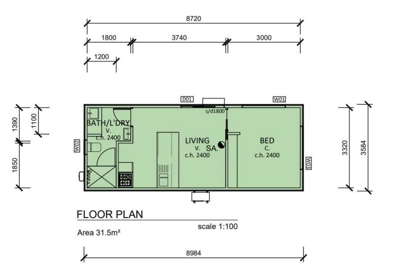 31.5m2 Modular home/Tiny home for sale