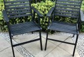 TWO Hardwood Garden, Deck or Balcony Armchairs