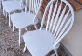 White Colonial Vintage Timber Wooden Chairs Set of 6 $150