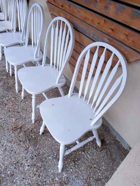 White Colonial Vintage Timber Wooden Chairs Set of 6 $150