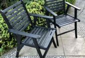 TWO Hardwood Garden, Deck or Balcony Armchairs