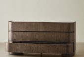 Terzetto Pandora Brown Sintered Stone 6-Drawer Dresser – Dark Brown Wood