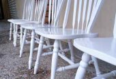 White Colonial Vintage Timber Wooden Chairs Set of 6 $150