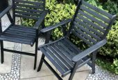 TWO Hardwood Garden, Deck or Balcony Armchairs