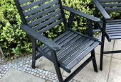 TWO Hardwood Garden, Deck or Balcony Armchairs