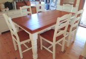 Solid Timber Wooden Dining Setting Suite Table and Six Chairs