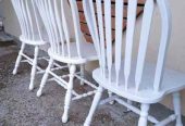 White Colonial Vintage Timber Wooden Chairs Set of 6 $150