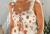 Vaiana Tie Top – Cream / Floral