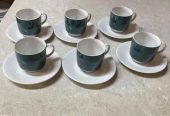 ROYAL DOULTON FINE CHINA TEA CUPS AND SAUCERS x 6