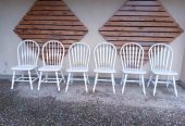 White Colonial Vintage Timber Wooden Chairs Set of 6 $150