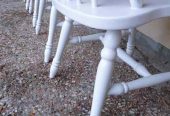 White Colonial Vintage Timber Wooden Chairs Set of 6 $150