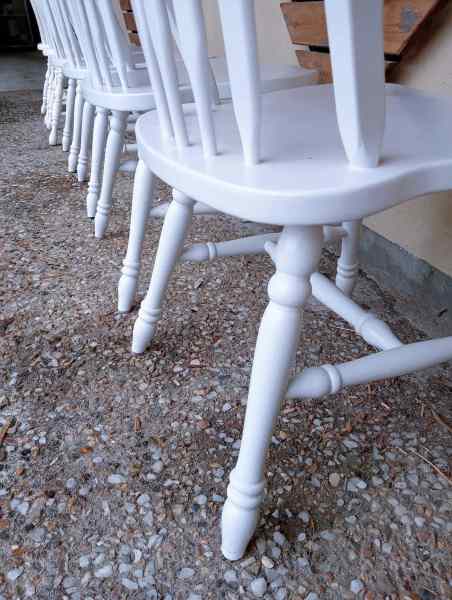 White Colonial Vintage Timber Wooden Chairs Set of 6 $150