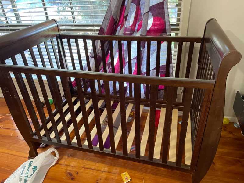 baby cot hardly used mattress