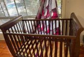 baby cot hardly used mattress