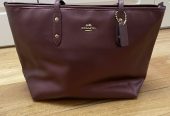 Coach cherry metallic tote bag