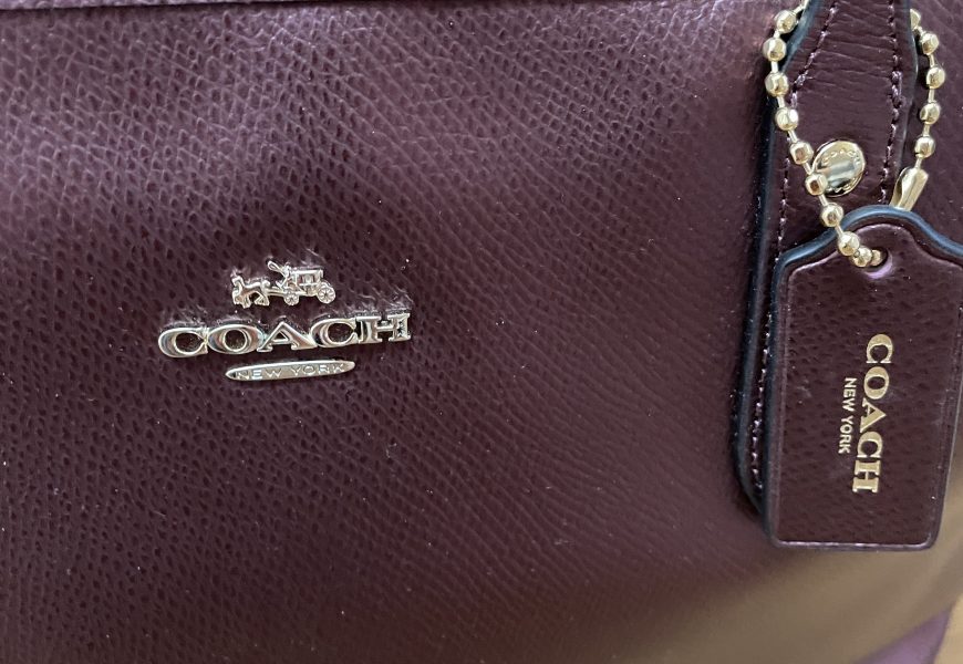 Coach cherry metallic tote bag