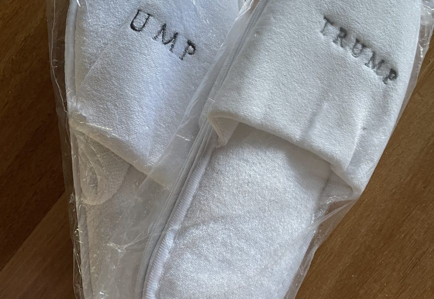 Trump hotel slippers