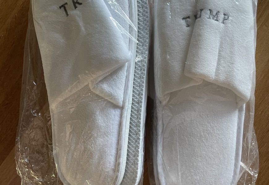 Trump hotel slippers