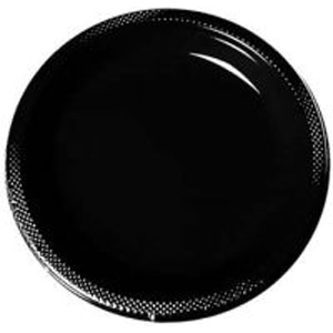 BLACK DINNER PLASTIC PLATES