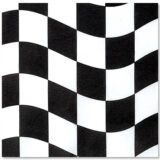Black & White Checkered Beverage Napkins 18ct