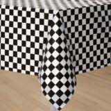 Black and White Checkered Tablecover