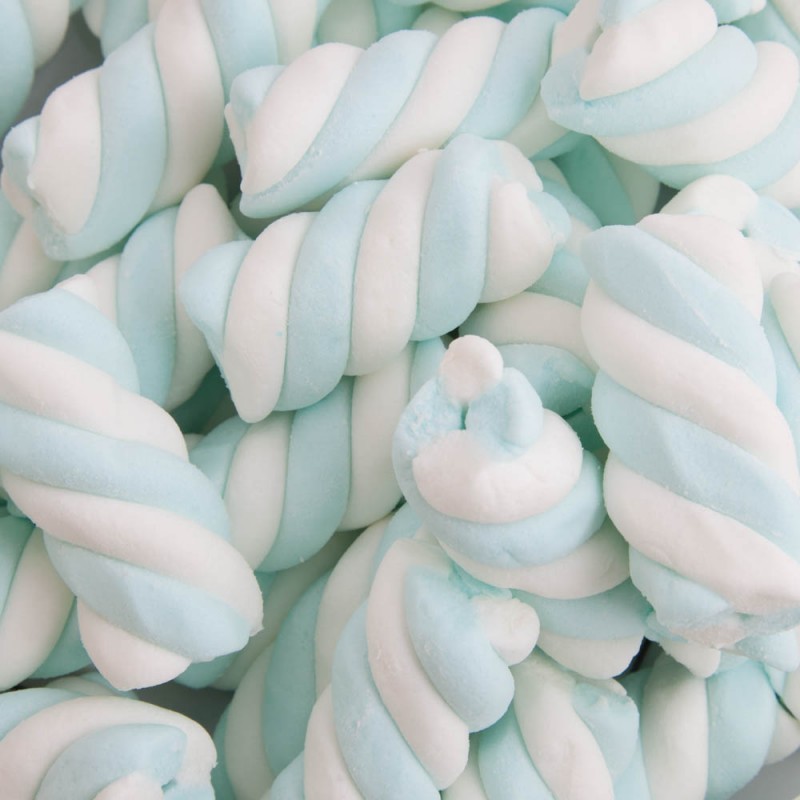 Blue & White Twist Marshmallows 1kg