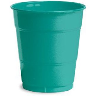 CARIBBEAN TEAL PLASTIC CUPS