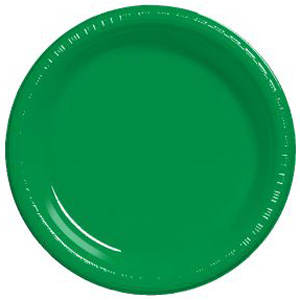 EMERALD GREEN DESSERT PLASTIC PLATES