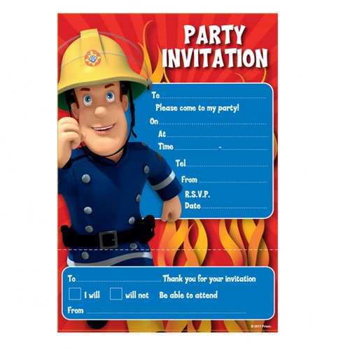 FIREMAN SAM INVITATIONS