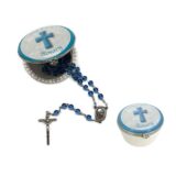 First Rosary Blue in Porcelain Box