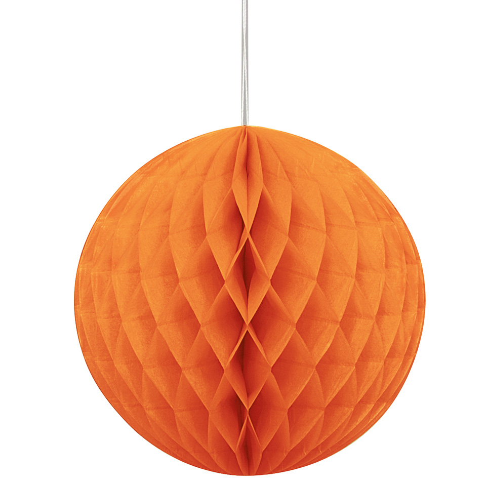 Honeycomb Ball Pumpkin Orange
