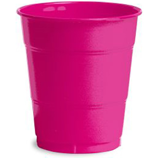 HOT PINK PLASTIC CUPS