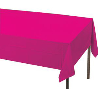 HOT PINK PLASTIC TABLECOVER