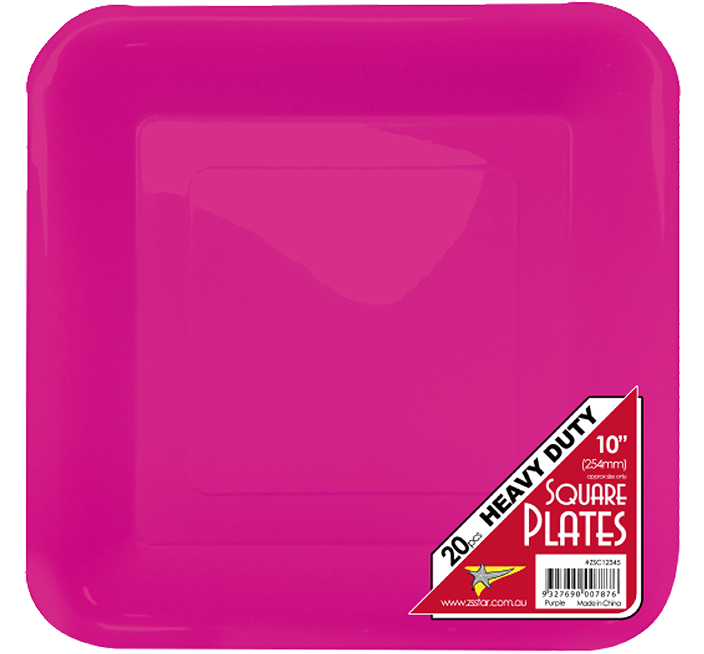 HOT PINK SQUARE DINNER PLATES