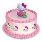 HELLO KITTY CAKE TOPPER and 4 CUP CAKE RINGS