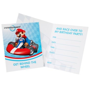 Mario Kart Wii Invitations