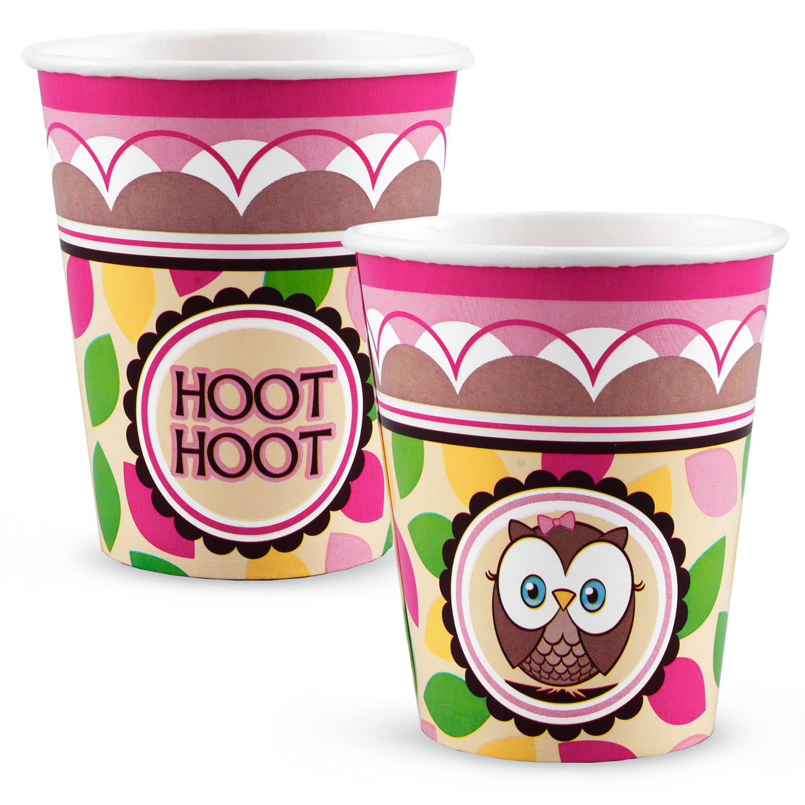 OWL PINK HOOT HOOT CUPS