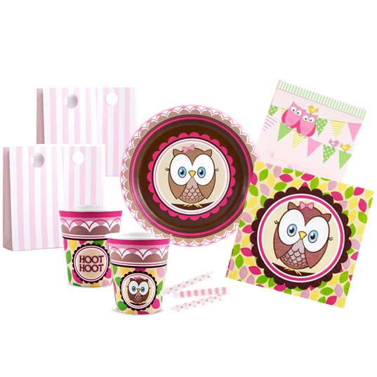 OWL PINK HOOT HOOT PARTY PACK