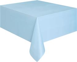 BABY BLUE PLASTIC TABLECOVER RECTANGLE