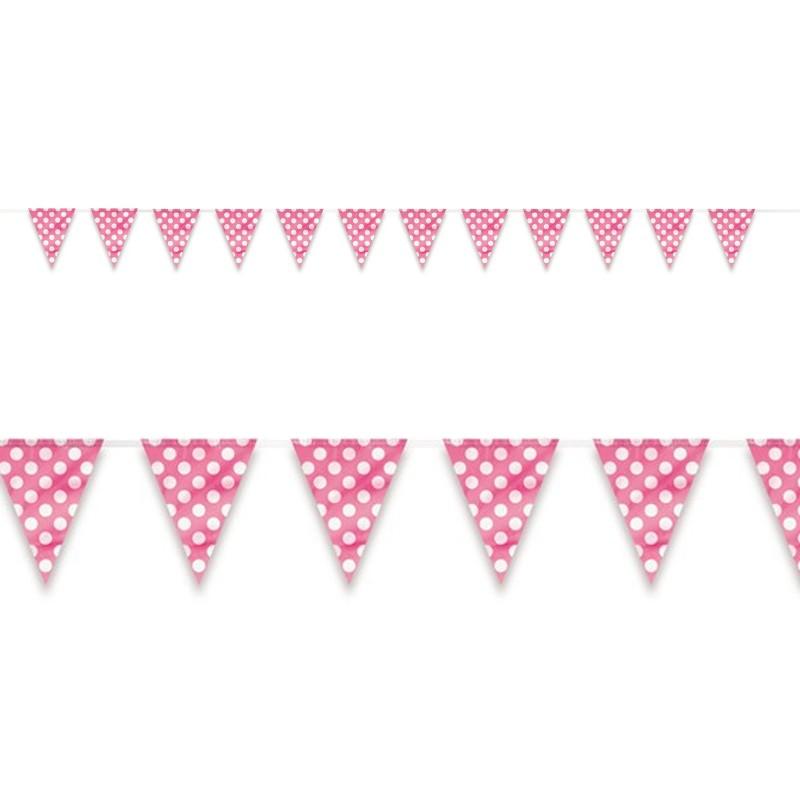 Pink Polka Dot Flag Banner
