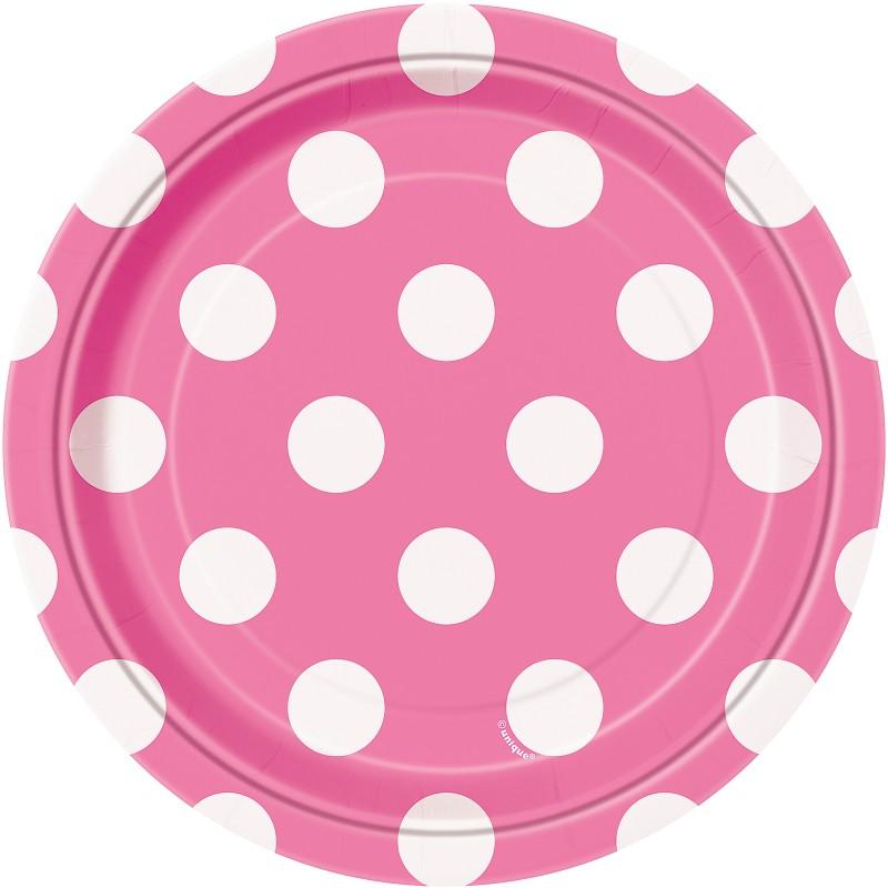Pink Polka Dot Dessert Plates