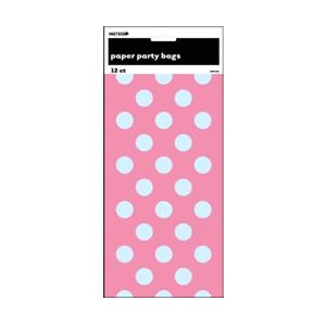 Pink Polka Dot Paper Party Bags