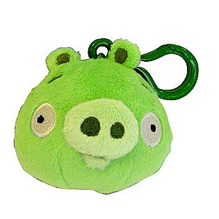 ANGRY BIRDS PLUSH BACKPACK CLIP ON - GREEN