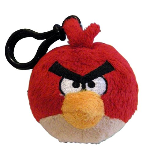 ANGRY BIRDS PLUSH BACKPACK CLIP ON - RED