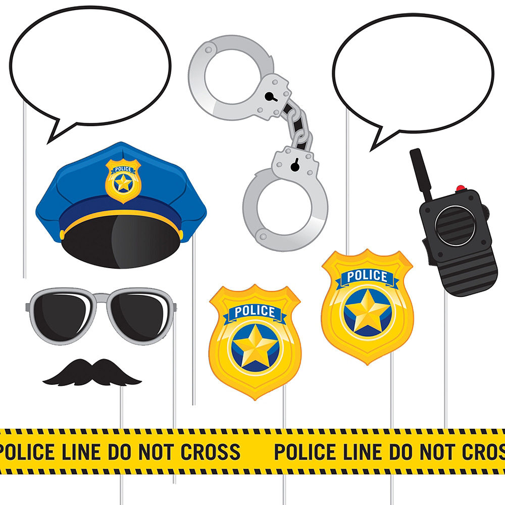 Police Photo Booth Props 10ct
