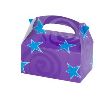 PURPLE with BLUE STARS EMPTY FAVOR BOXES