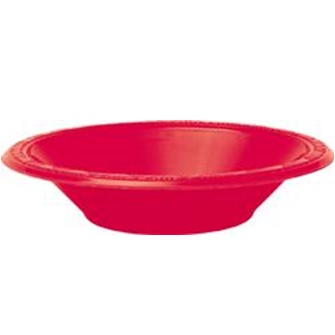 RED PLASTIC BOWLS
