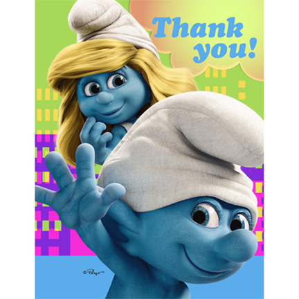SMURFS THANK YOU NOTE